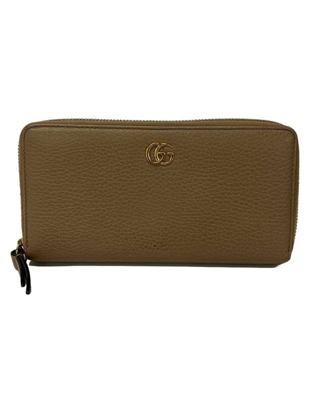 Gucci Wallet GG Marmont Beige Zip Around Leather